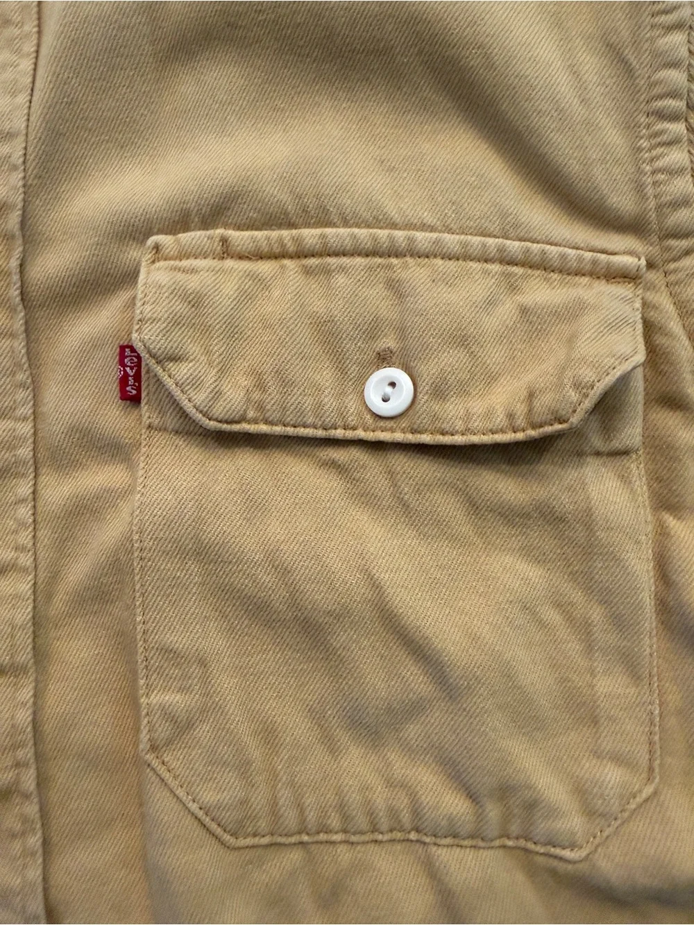Levi's Men's Light Yellow Button-Up Denim Shirt